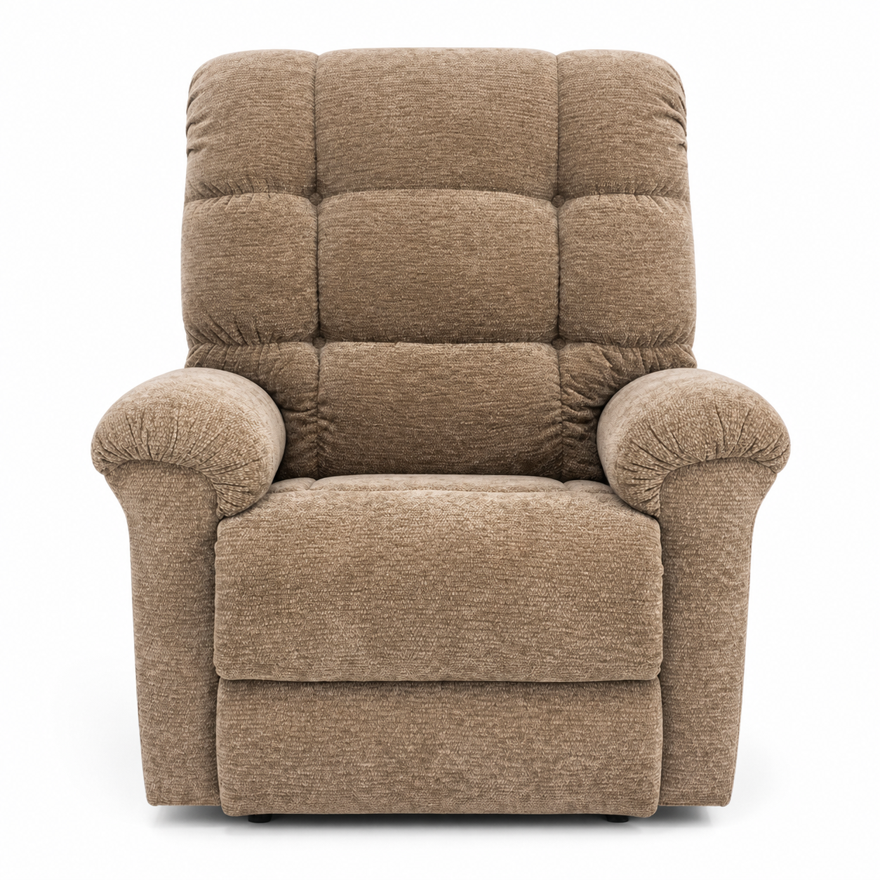Plush Fabric Recliner Chair with Extendable Footrest and Padded Backrest