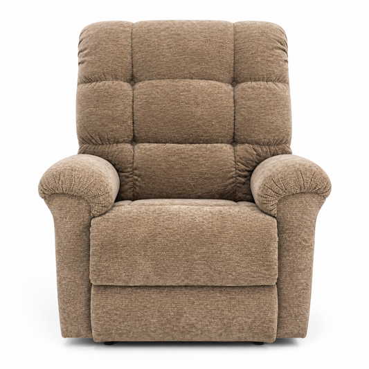 Plush Fabric Recliner Chair with Extendable Footrest and Padded Backrest